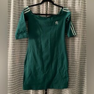 Adidas Teal Dress with White Stripes